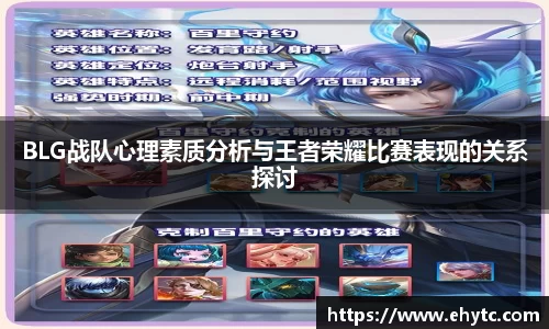 BLG战队心理素质分析与王者荣耀比赛表现的关系探讨