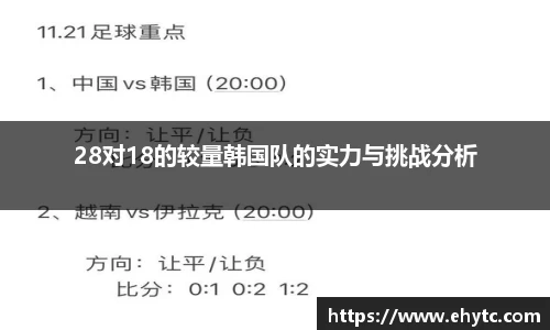 28对18的较量韩国队的实力与挑战分析